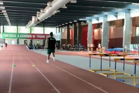 Cristiano Ronaldo getting in even better shape for new season as Juventus superstar trains with European 100m champion