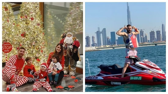 Messi and Benzema's very different Christmas photos