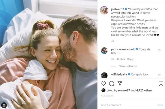 Crystal Palace star Van Aanholt's wife gives birth just four days after team-mate Joel Ward becomes a dad