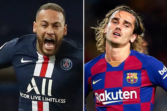 GRIEZY SWAP Barcelona looking at part-exchange transfer with PSG to sign Neymar with Antoine Griezmann going the other way
