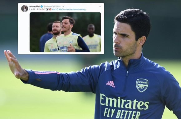 Mesut Ozil hits back at Arsenal boss Mikel Arteta as German insists he's 'ready' for action