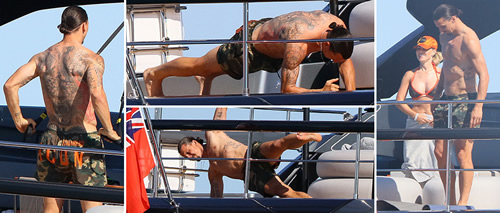Zlatan Ibrahimovic keeps himself fit with yacht workout amid Leeds transfer talk as wife Helena Seger tops up tan