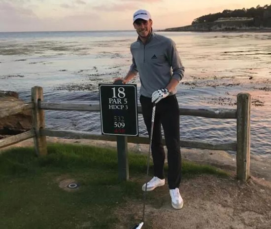 Watch as Gareth Bale plays golf in Spain just hours before Real Madrid’s defeat at Man City after REFUSING to travel
