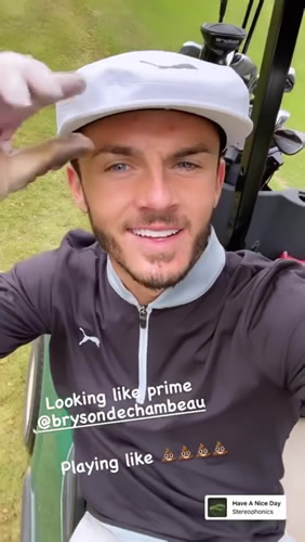 James Maddison impersonates US Open winner Bryson DeChambeau as he hits golf course to celebrate Leicester win