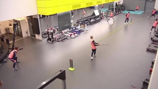 Dele Alli make outrageous catch in gym cricket game… leaving Spurs team-mate Joe Hart gobsmacked