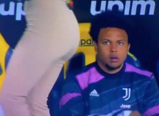 Juventus ace McKennie caught appearing to ogle stunning sports reporter Diletta Leotta in hilarious viral picture