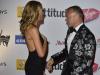 Friendly arrival: Abbey catches up with TV presenter Graham Norton on the red carpet at the Royal Courts of Justice