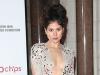 Hot mama! Eliza Doolittle looked stunning in a plunging cream gown decorated with colourful sequins and gems