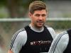 Steven Gerrard took part in his first LA Galaxy training session since leaving Liverpool on Tuesday