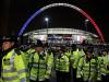 OUT IN FORCE: Police officers outside Wembley Stadium