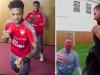 PRANKS: Arsenal stars were fooled by the gag while Tottenham's Kyle Walker fends off a zombie