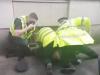 A cop appears to punch a protesting fan a number of times Credit: Youtube / Lowry Hotel, Manchester 