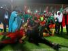 Cameroon celebrated the most unlikely of victories on Tuesday night Credit: AP 