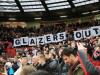 The home fans unfurled a banner protesting against the Glazers before kick off Credit: Getty 