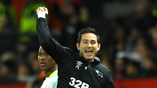 Manchester United 2 Derby County 2 (Derby win 8-7 on pens): Lampard heaps pressure on Mourinho