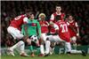 Barcelona's Messi is surrounded by Arsenal players during their Champions League soccer match at the Emirates stadium in north London