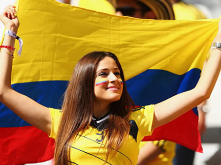 Colombia fans in the stands