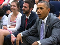 Obama drops in on White House World Cup watch party
