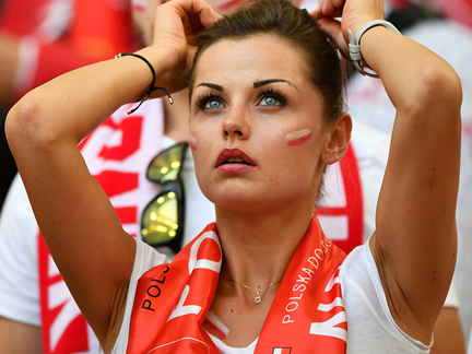 Polish beautiful fans show their love to their national team