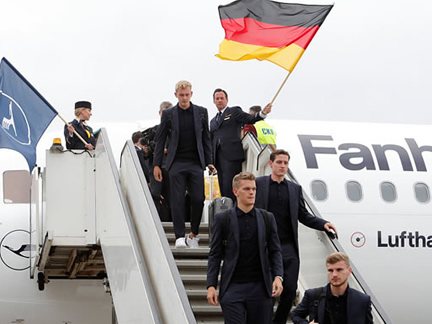 World Cup holders Germany arrived in Russia